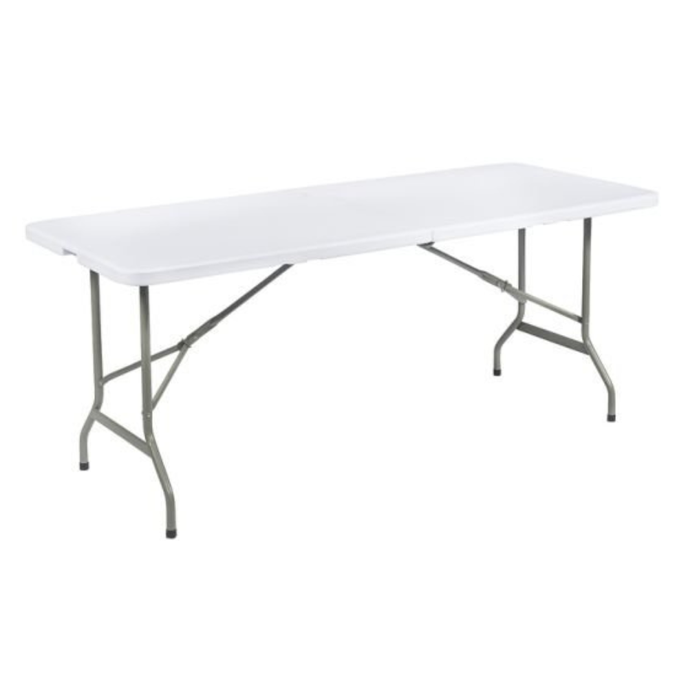 Opvouwbare witte tafel met metalen poten